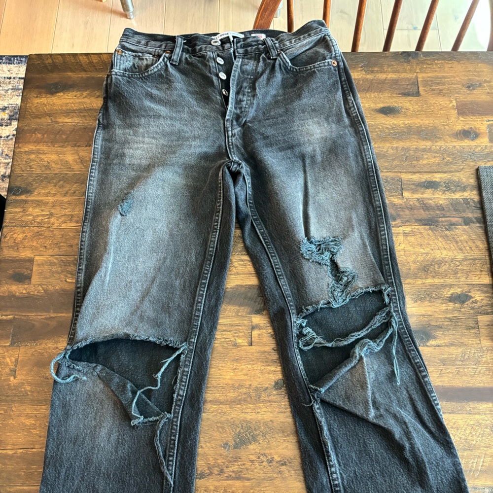 RE/DONE Distressed Black Jeans - Picture 2 of 8